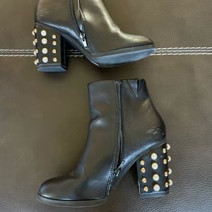 Embellished Black Booties